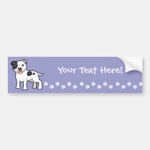 Cartoon Staffordshire Bull Terrier Bumper Sticker