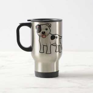 Cartoon Staffordshire Bull Terrier Travel Mug