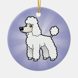 Cartoon Standard/Miniature/Toy Poodle Ceramic Tree Decoration