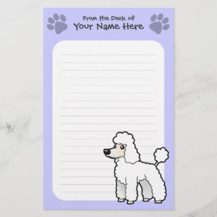 Cartoon Standard/Miniature/Toy Poodle (puppy cut) Stationery
