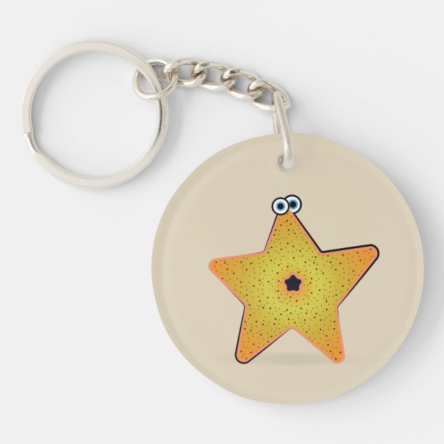 Cartoon Starfish Key Ring (Front)