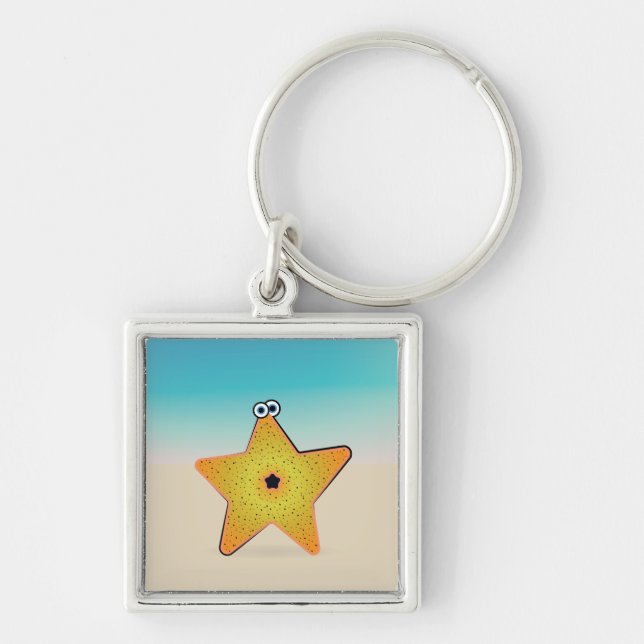 Cartoon Starfish Key Ring (Front)
