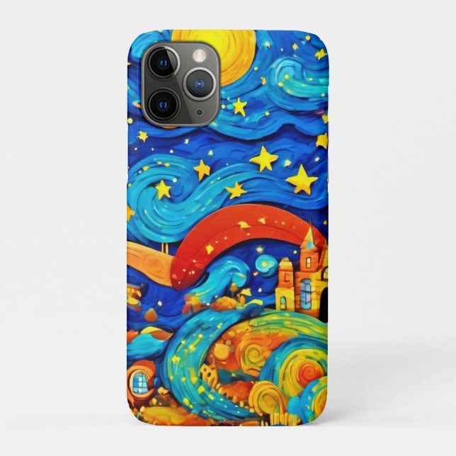 Cartoon Starry Night Art Case-Mate iPhone Case (Back)