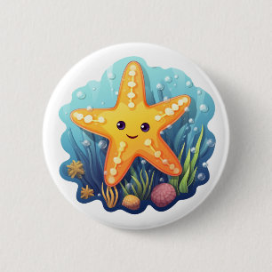Cartoon stars illustration 6 cm round badge