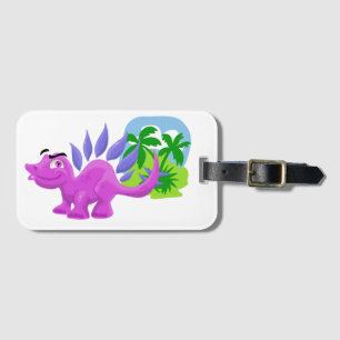 Cartoon Stegosaurus Luggage Tag