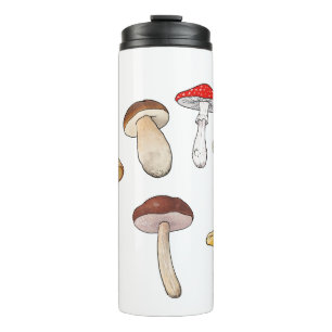 Cartoon stickers mushrooms thermal tumbler