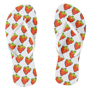 Cartoon Strawberries Pattern Jandals