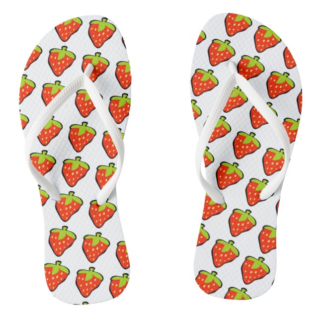 Cartoon Strawberries Pattern Jandals (Footbed)