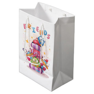 Cartoon style for Friends Bird & Wol Medium Gift Bag