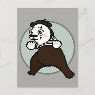 CARTOON STYLE GRIZZLY BEAR MIME VERTICAL POSTCARD