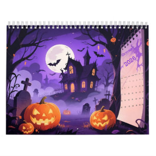 Cartoon-style Halloween art Calendar