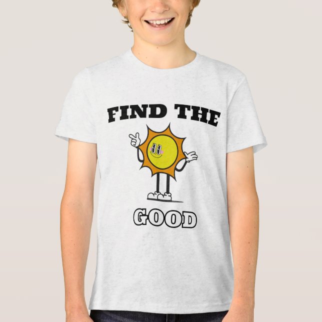 Cartoon Style Happy Sun Tri-Blend Shirt (Front)