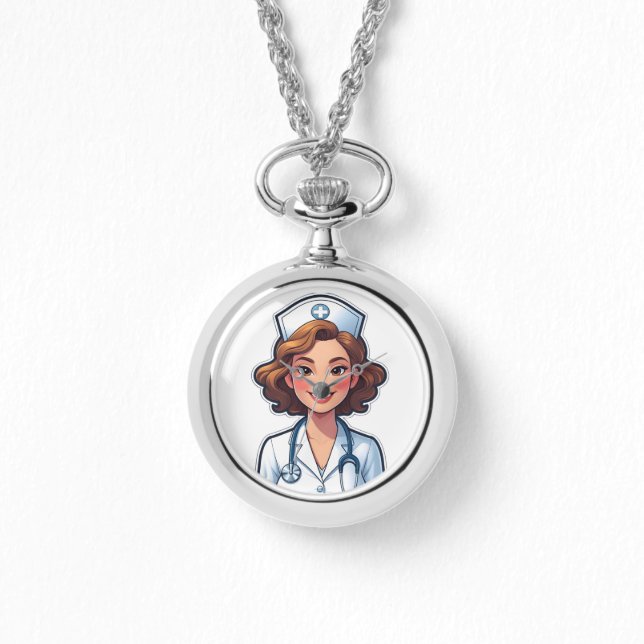 Cartoon Style Nurse – Cute Medical Hero Watch (Front)