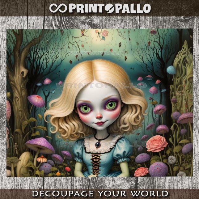 Cartoon style psychedelic Alice in the wonderland Tissue Paper (Creator Uploaded)