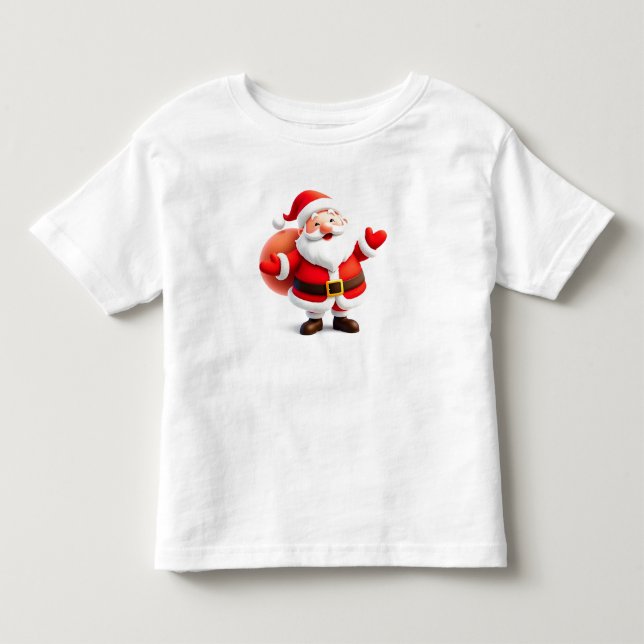 Cartoon-style Santa Claus Toddler T-Shirt (Front)