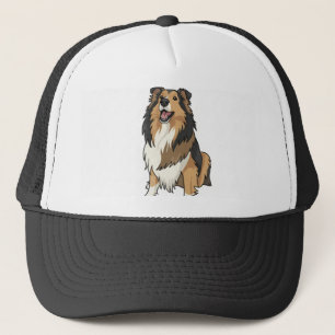 Cartoon style Sheltie Trucker Hat