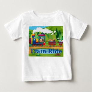 Cartoon Style Train Ride in the National Park Baby T-Shirt