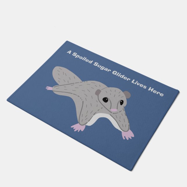 Cartoon Sugar Glider Add Your Own Message Doormat (Angled)