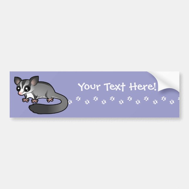 Cartoon Sugar Glider Bumper Sticker (Front)