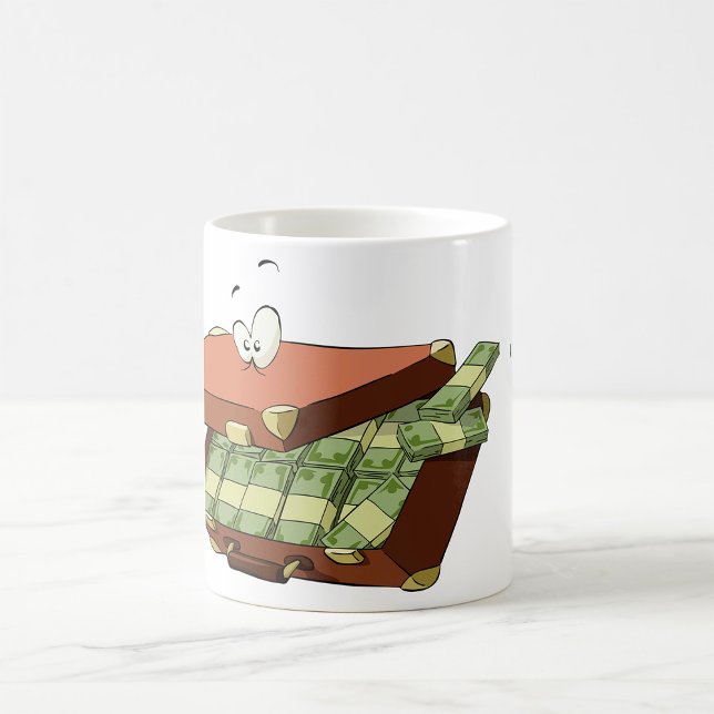 Cartoon Suitcase Full of Money Cash Bundles Coffee Mug (Creator Uploaded)