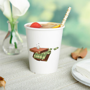 Cartoon Suitcase Full of Money Cash Bundles Paper Cups