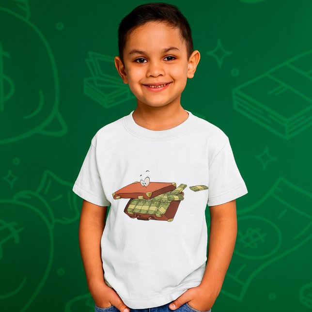 Cartoon Suitcase Full of Money Cash Bundles T-Shirt (Creator Uploaded)