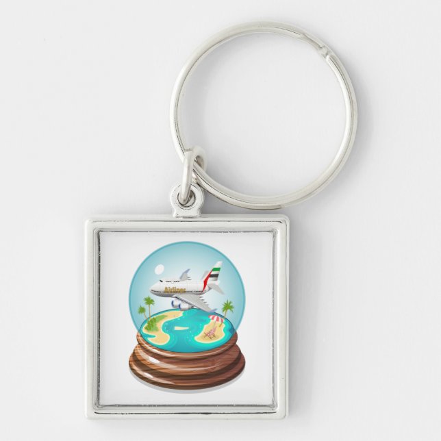 Cartoon Summer Cristal Ball Key Ring (Front)