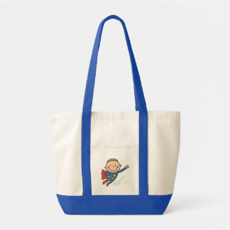 Cartoon Superhero Boy Flying Kids T-Shirt Tote Bag