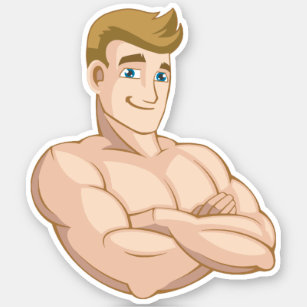 Cartoon Surfer Dude Beach Boy Shirtless Muscle Man