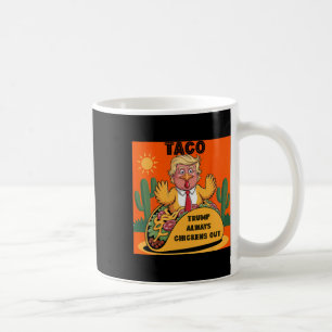 Cartoon Taco -trump Always Chickens Out Orange Coffee Mug