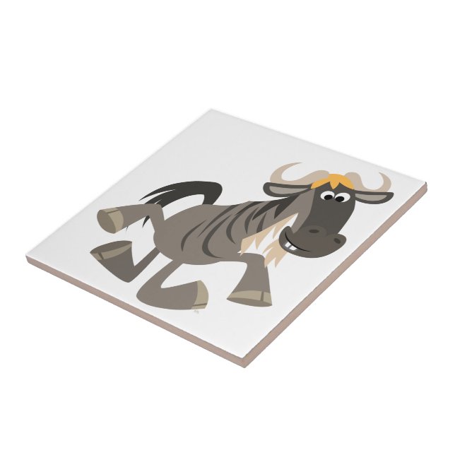 Cartoon Tap Dancing Wildebeest Tile (Side)