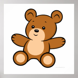 Cartoon Teddy Bear Poster