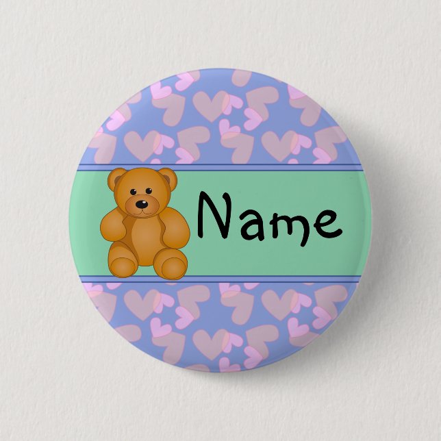 Cartoon Teddy Design 6 Cm Round Badge (Front)