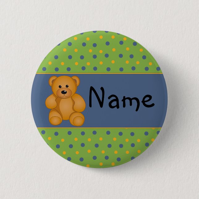 Cartoon Teddy Design 6 Cm Round Badge (Front)