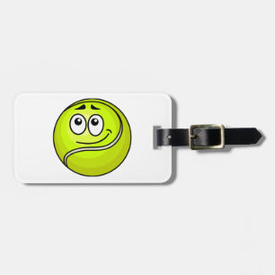 Cartoon Tennis Ball Emoji Face Happy Sports Luggage Tag