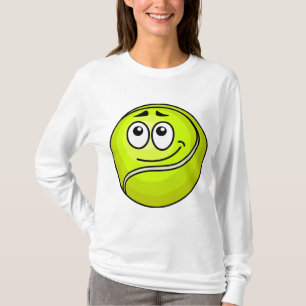 Cartoon Tennis Ball Emoji Face Happy Sports T-Shirt