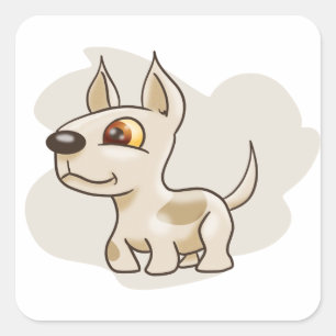 Cartoon Terrier Square Sticker