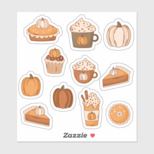Cartoon Thanksgiving desserts illustrations
