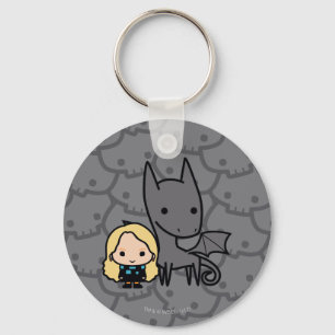 Cartoon Thestral and Luna Character Art Key Ring