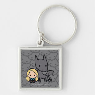 Cartoon Thestral and Luna Character Art Key Ring