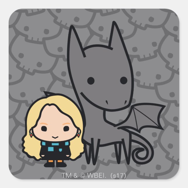Cartoon Thestral and Luna Character Art Square Sticker (Front)