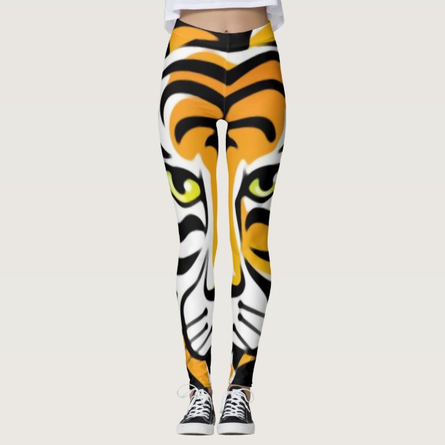 Cartoon tiger Animal Print Leggings (Front)