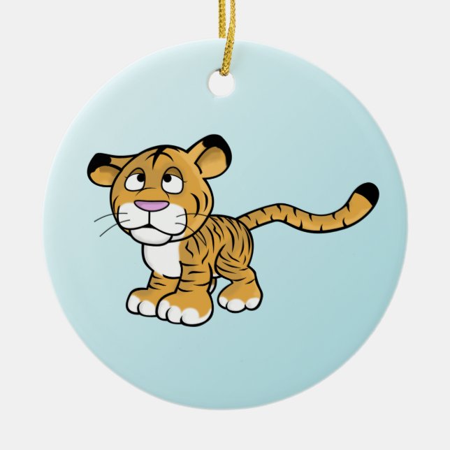 cartoon tiger ceramic tree decoration (Front)