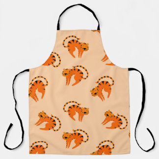 Cartoon Tigers: Children's Vintage Print Apron