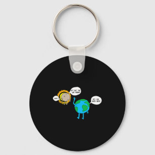 Cartoon Total Solar Eclipse April Key Ring