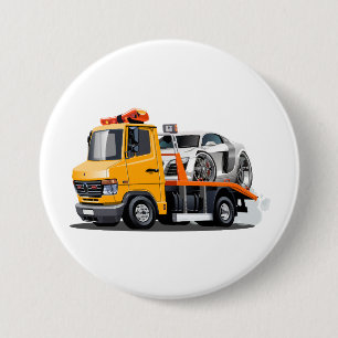 Cartoon tow truck 7.5 cm round badge