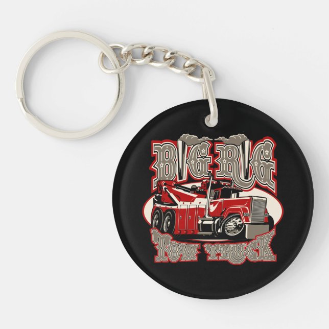 Cartoon tow truck key ring (Front)