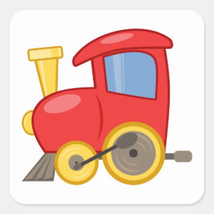 CARTOON TOY TRAIN COLORFUL KIDS GROUND TRANSPORTAT SQUARE STICKER