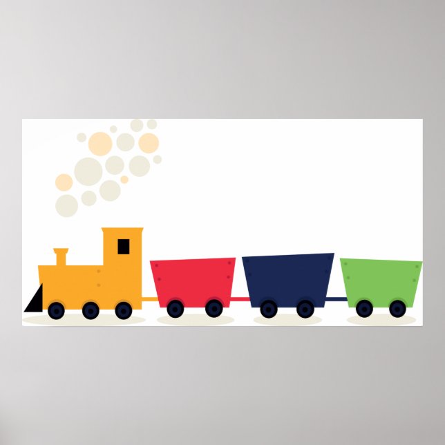 Cartoon Toy Train Steam Engine Poster (Front)