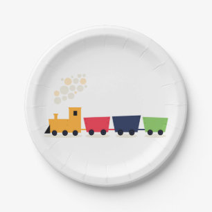 Cartoon Train Paper Plate